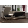 thumbnail image 5 of DHP Hartford Storage Sectional Futon and Hartford Storage Ottoman, Tan Chenille, 5 of 33