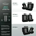 thumbnail image 4 of FH Group Universal Fit Faux Leather Car Seat Covers, Waterproof Rear Set - Gray Black PU002013GRAYBLACK, 4 of 5