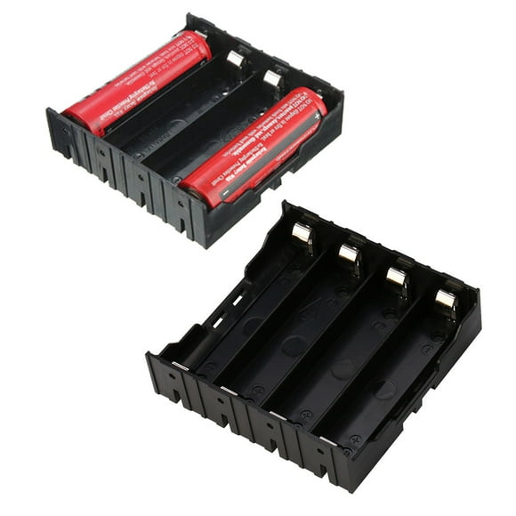MORESEC under $5 18650 Battery Storage CaseDIY Storage Box Case for 4 x 18650 Rechargeable Battery, ABS Plastic Compact Holder, Portable Power Bank Shell, Easy to Install, Battery Not Included