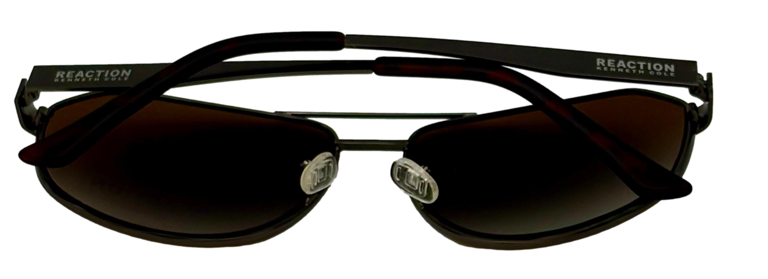 Kenneth Cole Reaction Mens Matte Gunmetal / Metal Aviator Sunglass, KC1432. 9E