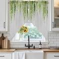 thumbnail image 6 of Sage Green Swag Curtains for Kitchen/Bedroom/Living Room, Summer Botanical Leaves Watercolor Scalloped Curtains 63 Inch Long, Rod Pocket Window Swag Topper Curtains Valances 2 Panels Set 36"x63", 6 of 8