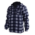 thumbnail image 3 of Chaqueta Gary Com de franela a cuadros sherpa con forro polar azul marino 5XL para hombre, 3 of 8