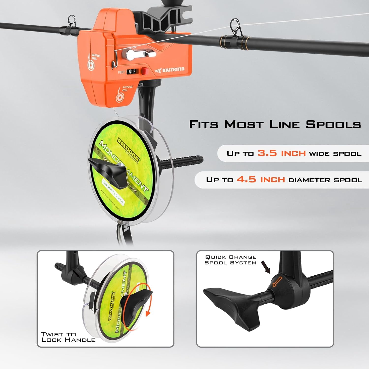 KastKing Fishing Line Spooler- W/Line Counter, Patented Accessories -  Fishing Gears-Kalibrate