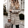 thumbnail image 3 of utcoco Womens 2026 Fashion Tweed Blazers Business Casual Double Breasted Open Front Plaid Blazer Jackets, 3 of 5