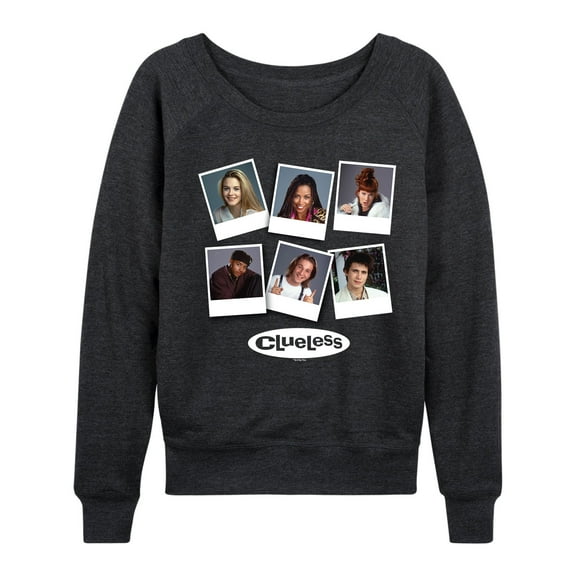 Clueless - Scattered Pictures Grid - Women's Lightweight French Terry Long Sleeve Shirt