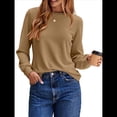 thumbnail image 3 of Sudadera de Mujer con Cuello Redondo, Larga, Corte Asimétrico y Dobladillo Curvo Caqui XXL, 3 of 8