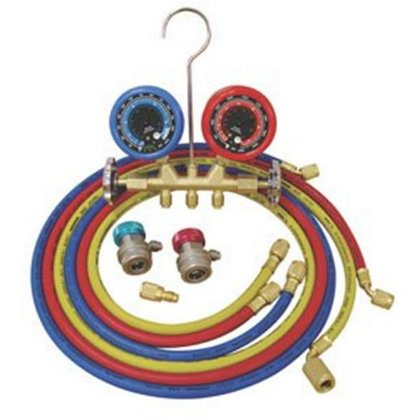 Deluxe Dual Brass Ac Manifold Gauge Set
