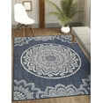 thumbnail image 5 of CAMILSON Indoor Outdoor Rug, 5' x 7' Blue Medallion Area Rugs, 5 of 9