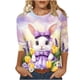 thumbnail image 1 of Camisetas de Pascua para Mujeres Cuello Redondo Suéter Suelto con Mangas de Tres Cuartos Y Lindo Estampado de Vacaciones, Poliéster Suave Casual Top para las Salidas Diarias de Primavera, 1 of 5