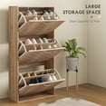 thumbnail image 4 of HOMCOM Slim Shoe Storage Cabinet with 3 Flip Drawers for 12 Pair of Shoes, 4 of 10