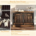 thumbnail image 4 of Fowroa 52 Inch Wooden Dog Crate Furniture, Double Arched Door Indoor Kennel for Extra Large Dogs Browm, 4 of 10