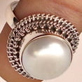 thumbnail image 3 of Navya Craft Freshwater Pearl 925 Sterling Silver Handmade Women Statement Ring, Pearl Jewelry Size 6.5, 3 of 4