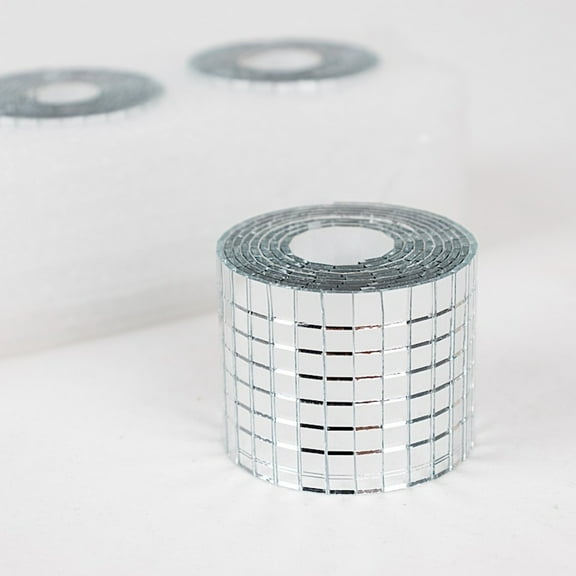 BalsaCircle 3 Silver Self-Adhesive Glass Mirrors Mosaic Tiles Wedding Party Events Decoration Supplies