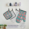 thumbnail image 5 of Cute Owl and Watermelon 5 Pcs Kitchen Set Heat Resistant Oven Mitts and Non-Slip Pot Holders with Adjustable Cooking Apron, 5 of 6