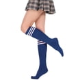 thumbnail image 4 of Jumpingount Rayas Calcetines altos Sobre la rodilla Estilo preppy Calentadores cálidos Día de San Valentín para diario Fiesta de Halloween Type1, 4 of 6