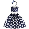 thumbnail image 2 of IBTOM CASTLE Kids Girls Polka Dots Tutu Princess Ballet Dress for Toddler Child Bowknot Birthday Party Dance Halloween Fancy Dress up Costume 7-8 Years Royal Blue, 2 of 7