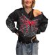 thumbnail image 5 of Sudaderas con capucha de gran tamaño para mujer Chaquetas asimétricas con cremallera Traje diario con patrón de araña FLhrweasw Para estrenar, 5 of 8