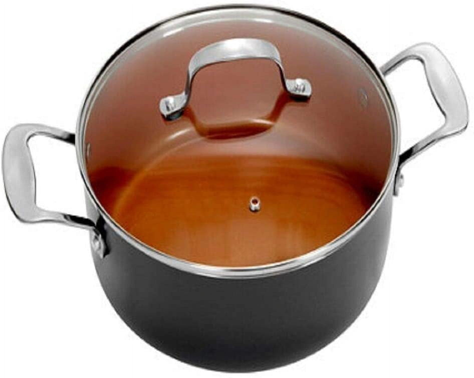 Gotham Steel 7-Quart Stock Pot with Ultra Nonstick Ceramic and Titanium Coating includes Tempered Glass Lid – Dishwasher Safe
