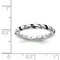 thumbnail image 5 of Solid 925 Sterling Silver Stackable Black and White Diamond Ring Eternity Band Size 8 (.231 cttw.), 5 of 6