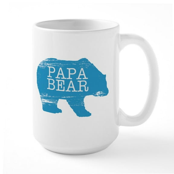 CafePress - Papa Bear Mugs - 15 oz Ceramic Large White Novelty Mug