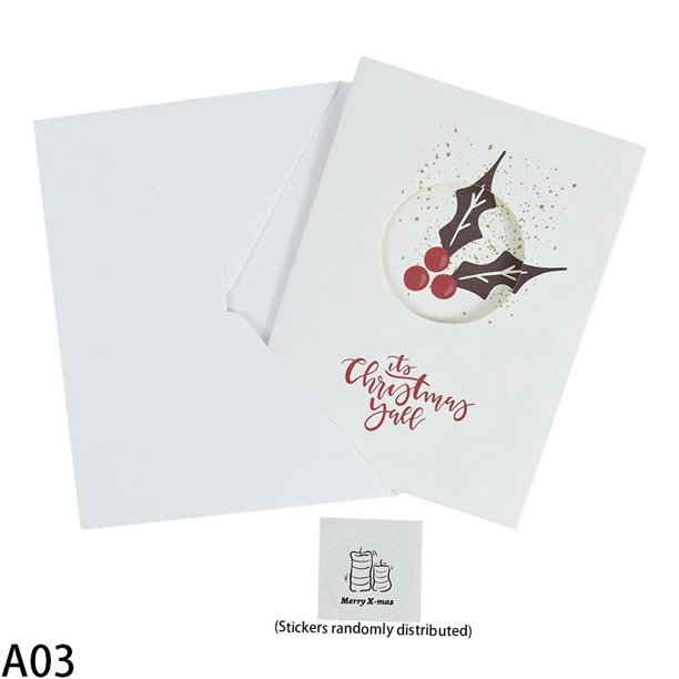 Tarjetas de Felicitación de Feliz Navidad con sobre adhesivo, patrón de alce, hombre de jengibre, decoración de Año Nuevo, regalos de Navidad, 1/3 piezas