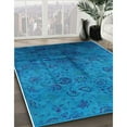 thumbnail image 2 of Ahgly Company Indoor Square Mid-Century Modern Deep SkyBlue Oriental Area Rugs, 6' Square, 2 of 6