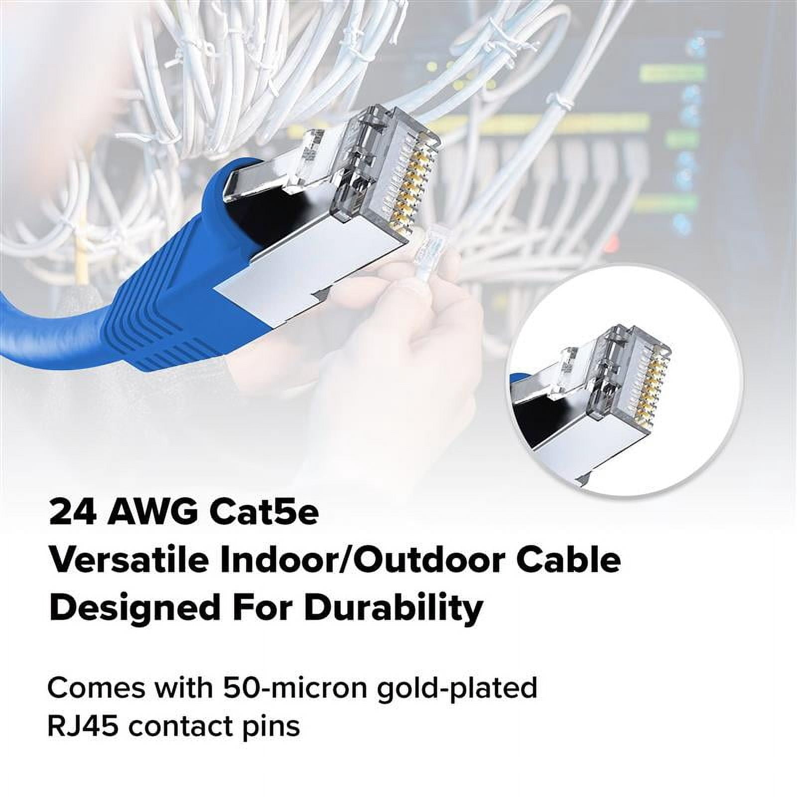 Cat 5e Ethernet Cable 1 FT in Black 6 Pack 1 Gbps Speed Network