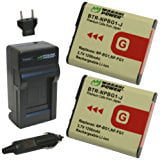 Wasabi Power Battery (2_Pack) and Charger for Sony NP_BG1, NP_FG1 and Sony Cyber_shot DSC_H3, DSC_H7, DSC_H9, DSC_H10, DSC_H20,