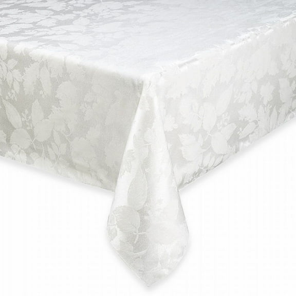 BB&B Autumn Harvest Creamy Ivory Damask Fabric Tablecloth Table Cloth 60x104 Ob