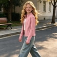 thumbnail image 4 of Mitankcoo Girls Mock Neck Zip Up Jacket Slim Long Sleeve Athletic Coat with Thumb Holes Lightweight Casual Outerwear 3-15Y, 4 of 7