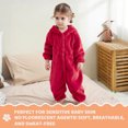 thumbnail image 4 of Sewkxo Toddlers Bear Costume Cosplay Rompers Flannel Fuzzy Fall Winter Hooded Jumpsuits,Red 90, 4 of 6