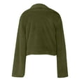 thumbnail image 6 of SEAOPEN Womens Faux Fur Coat Fleece Cropped Jacket Long Sleeve Fur Coats Warm Winter Jackets Today Army Green,S, 6 of 6