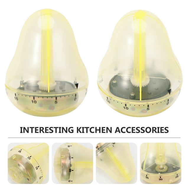 UPGRATOR Yellow Analog Timer 8x3.1in Plastic Metal With Alarm Bell And 5 Minute Interval Setting 1Pcs