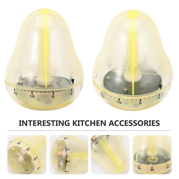 UPGRATOR Yellow Analog Timer 8x3.1in Plastic Metal With Alarm Bell And 5 Minute Interval Setting 1Pcs