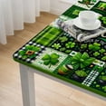 thumbnail image 4 of HAOXIT St Patrick's Day Table Runners Cotton Linen Lucky Shamrock Clover Non-Slip Spring Holiday Decorations for Kitchen,Home,Dining,Outdoor Small Green Black White Gingham Plaid 44''x44'', 4 of 7