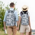 thumbnail image 6 of Balery Lilies Flowers Vintage Canvas Backpack for Men and Women - Large Capacity, Durable Travel Laptop Bag for School, Work, Hiking, and Outdoor Activities, 6 of 7