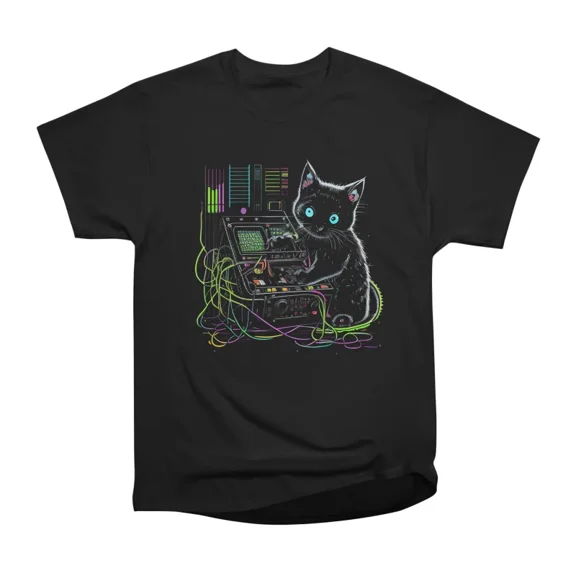 Kitten Machine Operator T-Shirt Tee Gift For Him Merch For Her Apparel For Friend