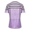 thumbnail image 5 of Karymi Short Sleeve Shirts for Women Striped Short Sleeve T‑Shirt, Crisscross Cutout V‑Neck Casual Tee Top, Hollow‑Out Neckline Casual Basic Top, Versatile for Daily Outings Womens T Shirts, 5 of 5
