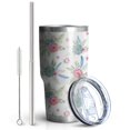 thumbnail image 2 of 30oz Pioneer Flower Floral Print Pattern Tumbler, Double Wall Vacuum Insulated Cup, BPA-Free Leak Proof Lid & Reusable Straws, Hot 12h, Cold 34h, 2 of 6