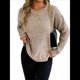 thumbnail image 2 of Suéter de Cuello Redondo para Mujer, Informal, Holgado, Cálido, Suave, Liso, de Larga, para Otoño e Invierno, Jersey de Punto. Albaricoque L, 2 of 10