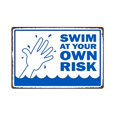 thumbnail image 2 of Tin Painting Swimming Pool Tips Warning Sign Home Wall Decor Tin Metal Decor Border Wall Sign Awim,Warning Sign*1 Clearance, 2 of 8