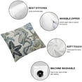 thumbnail image 4 of Acheng Coastal Pillow Covers, Beach Themed Ocean Throw Pillows Starfish Coral Seashell Decorations Summer Pillowcase Outdoor Decor Farmhouse Cushion Case for Home Bedroom,Set of 2 White, 4 of 6