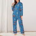 thumbnail image 2 of Daiia Cartoon Animals 1 for Women's Long-Sleeved Pajama Set – Soft & Comfortable Sleepwear Button-Up Pajamas Cozy Lounge Wear-Small, 2 of 7