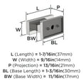 thumbnail image 3 of Amerock Socle 1-7/16 inch (37mm) Length Polished Chrome Cabinet Knob, 10 Pack, 3 of 4