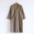 thumbnail image 5 of Tnhcen Men's Summer Robe Short Sleeve Lightweight, V-Neck Bathrobes for Men with Pockets, Soft Polyester Loungewear Housecoat for Home Size M-L, 5 of 6