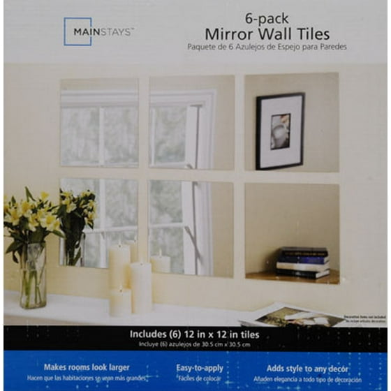 Mainstays 6pk Mirror Wall Tiles