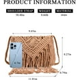 thumbnail image 3 of Kukuzhu Straw Crossbody Bags for Women, Summer Straw Purses and Handbags with Tassels Shoulder Clutch Bag for Vacation, 3 of 7