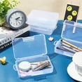 thumbnail image 5 of 4 Pack 5.5x3.35x1.5 Large Clear Plastic Box Container Clear Storage Organizer with Hinged Lid for Small Craft Accessories Office Supplies Clips, 5 of 8