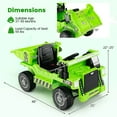 thumbnail image 3 of Costway Kids Ride-On Dump Truck with Wireless Connection Music LED Lights Soft Start Green, 3 of 8