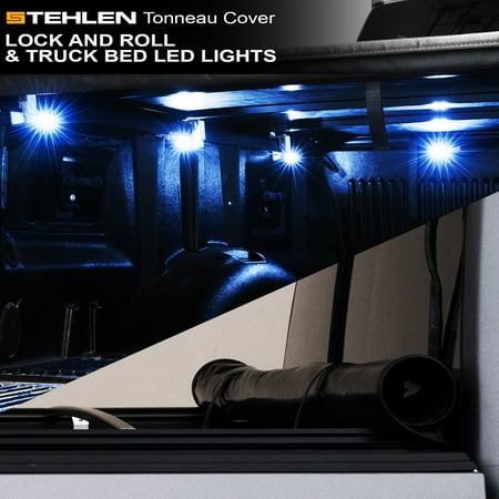 Stehlen 733469489672 Lock And Roll Up Tonneau Cover with Truck Bed LED Lights For 2005-2010 Dodge / 2011 Ram Dakota / 2006-2009 Mitsubishi Raider 6.5 Feet ( 78  ) Bed